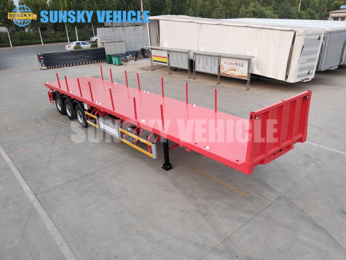 5 units of flatbed trailers with pillars were shipped to Bahrain