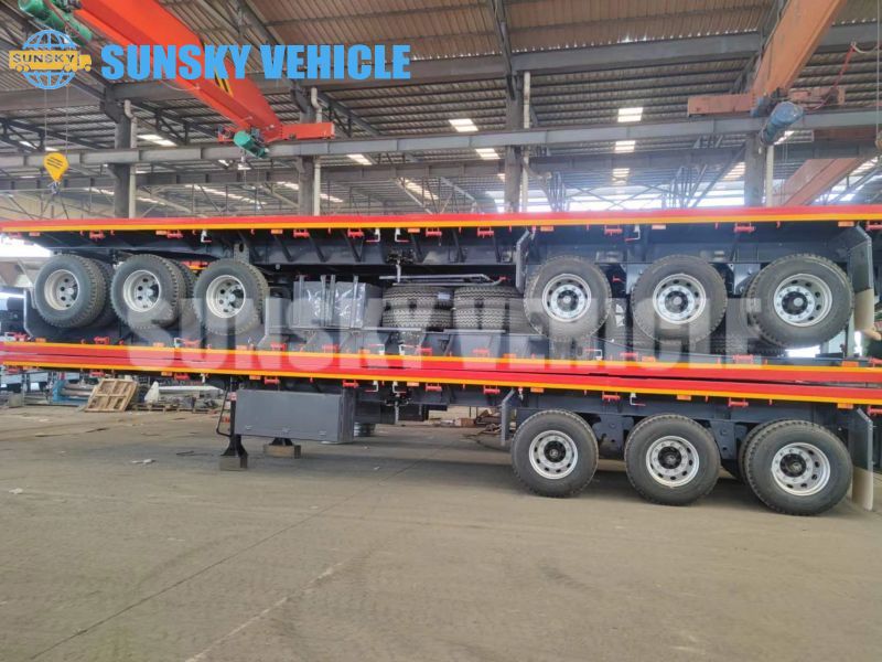 Sunsky Vehicle Exported 9 units Flatbed Semi-Trailers to Tanzania 